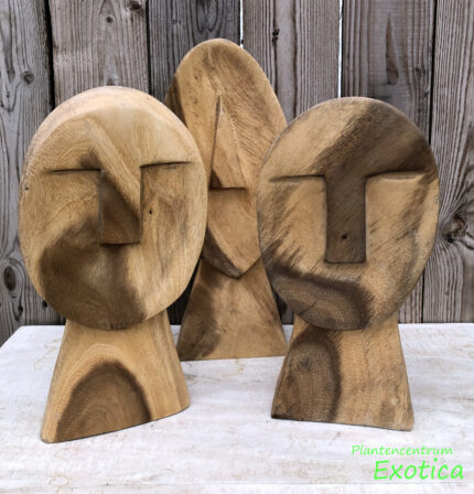 Statues visage - lot de 3 (Teck)