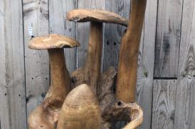 Pilzgruppe 80cm (Teakholz)