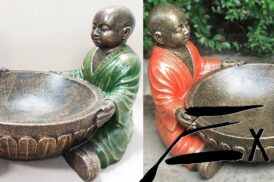 Shaolins avec bol (GRC 85x65x50cm)